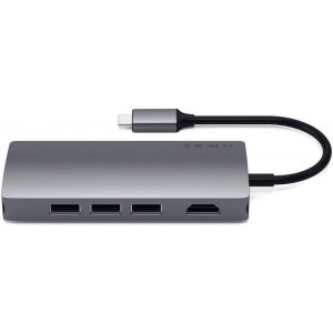 Satechi USB-C Multiport 1x HDMI 4K, 3x USB 3.0, 1x microSD, 1x Ethernet V2, Space Grey