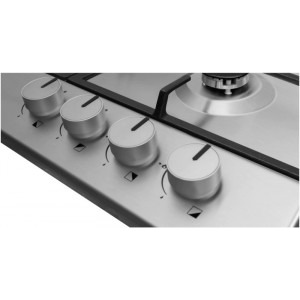 Hansa BHGI610502, Gaz, 4 arzatoare, Aprindere electrica, Gratar fonta, 60 cm, Inox