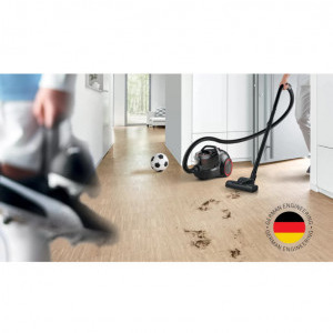 Bosch Serie 4 BGC21POW1, 2L, 750W, Negru-Rosu, fara sac, Negru - Rosu