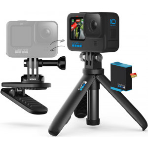 GoPro HERO10 Black + Clip magnetic + Mini trepied + Baterie + Card microSD 32 GB