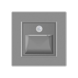 Livolo Lampa de veghe LED cu rama din sticla, Senzor miscare incorporat, Gri