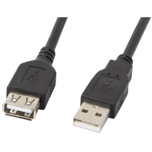 Cablu periferice Lanberg Extensie USB tip A 2.0 Male la USB tip A 2.0 Female, 0.7 m, Negru
