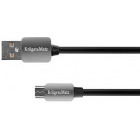 Cablu periferice Kruger&Matz USB 2.0 Male - microUSB 2.0 Male, 1.8m, negru-gri