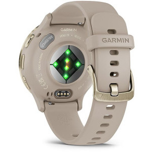 Garmin Venu 3S, GPS, Wi-Fi, curea silicon, French Gray/Soft Gold