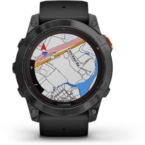 Garmin Fenix 7X Pro Solar, Glass, curea Neagra, Slate Grey