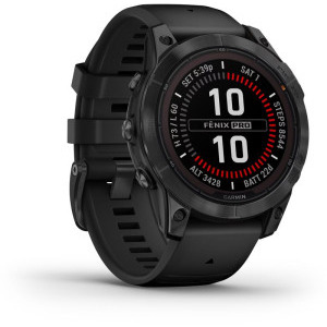 Garmin Fenix 7 Pro Solar, Glass, curea Neagra, Slate Grey