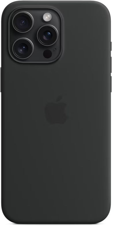 Apple Protectie pentru spate, material silicon, cu MagSafe pentru iPhone 15 Pro Max, culoare Black