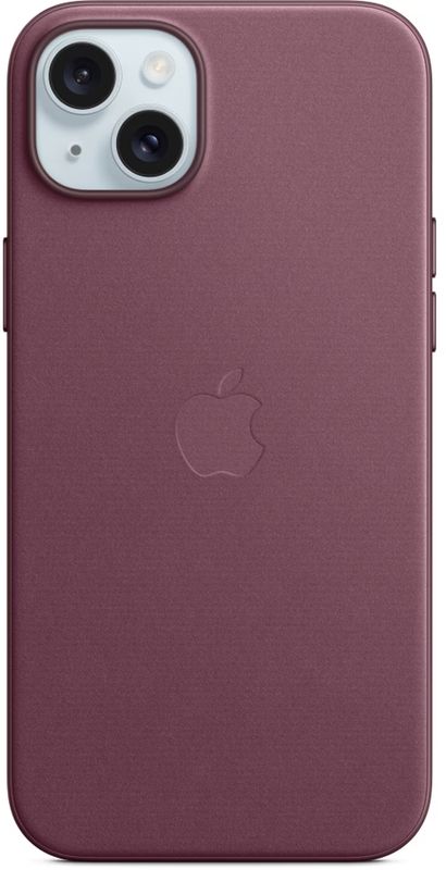 Apple Protectie pentru spate, material FineWoven, cu MagSafe pentru iPhone 15 Plus, culoare Mulberry