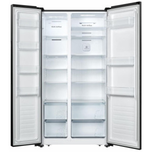 Heinner HSBS-HS519NFBKE++, 519 L, Clasa E, Full No Frost, Inverter, Multi Air-Flow, Touch Control, Display LED, 178 cm, Negru