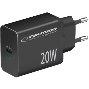 Incarcator retea Esperanza 1x USB-C, 20W Black