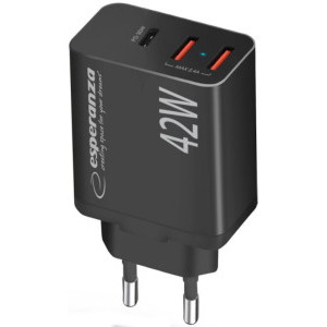 Esperanza 2x USB, 1x USB-C, 42W Black