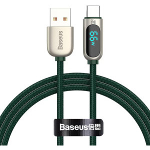 Cablu de date / adaptor Baseus Display, USB Male la USB-C Male, 66 W, 1 m, Green