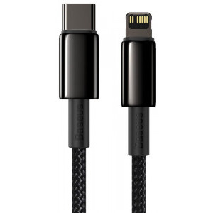 Baseus Tungsten Gold, CATLWJ-A01, USB-C Male la Lightning Male, 2 m, Black