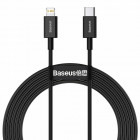 Cablu de date / adaptor Baseus Superior CATLYS-C01, USB-C Male la Lightning Male, 2 m, Black