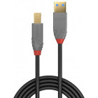 Cablu periferice LINDY Anthra, USB 3.0 Male tip A - USB 3.0 Male tip B, 5m, negru-gri