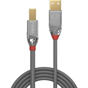 Cablu periferice LINDY Cromo, USB 2.0 Male tip A - USB 2.0 Male tip B, 5m, argintiu