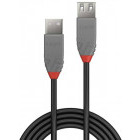 Cablu periferice LINDY Anthra, USB 2.0 Male tip A - USB 2.0 Female tip A, 3m, negru-gri