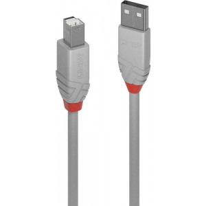 LINDY Anthra, USB 2.0 Male tip A - USB 2.0 Male tip B, 0.5m, gri