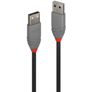 Cablu periferice LINDY Anthra, USB 2.0 Male tip A - USB 2.0 Male tip A, 3m, negru-gri