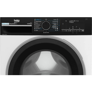 Beko B3WFU48415WBPBES, 8 kg, 1400 RPM, Clasa A, ProSmart Inverter, EnergySpin, SteamTherapy, Iron Fast, Alb