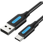Cablu de date / adaptor Vention USB Male la USB-C Male, 0.5 m, Black, amperaj maxim suportat 3A