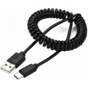 Gembird Male la USB-C Male, 1.8 m, Coiled, Black
