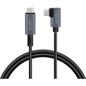 Cablu de date / adaptor Logilink CU0184 USB-C Male la USB-C Male, 100 W, Angled, 3 m, Black