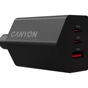 Canyon HEXAGON 65, GaN, 2x USB-C, 1x USB, 65W, Power Delivery, Black