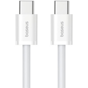Cablu de date / adaptor Baseus Superior, USB-C Male la USB-C Male, 100 W, 1 m, White