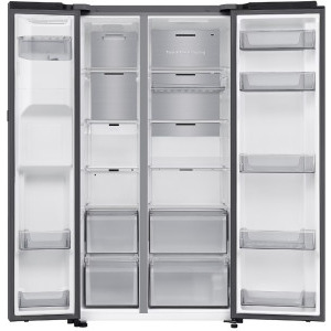 Samsung RS80F66KBFEO, 634 L, Clasa B, Full No Frost, Digital Inverter, Twin Cooling Plus, Metal Cooling, Smart Conversion, SmartThings, Dozator de apa & gheata, Control electronic, 178 cm, Inox negru