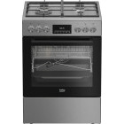 Aragaz Beko FBMA61330GXDT, Mixt, 4 arzatoare, Sistem de siguranta, Aprindere integrata, SteamShine Cleaning, Grill, AirFry, 60 cm, Inox