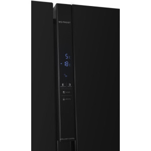 Heinner HSBS-H439NFBKWDE++, 436 L, No Frost, Display, Dozator apa, Congelare si racire rapida, Clasa E, 177 cm, Negru