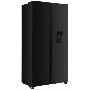 Heinner HSBS-H439NFBKWDE++, 436 L, No Frost, Display, Dozator apa, Congelare si racire rapida, Clasa E, 177 cm, Negru