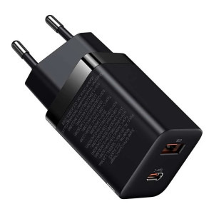 Baseus Super Si Pro, Quick Charge 30W, 1x USB-C, 1x USB, Black