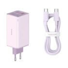 Incarcator retea Baseus GaN6 Pro, 2x USB-C, 2x USB, Quick Charge 100W, Purple + cablu USB-C