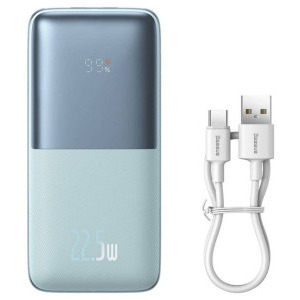 Baseus Bipow Pro 10000 mAh, 2x USB, 1x USB-C, 22.5W Blue cablu USB la USB-C inclus
