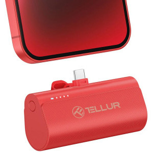 Tellur PD202 5000 mAh, QC3.0 18W + PD20W, USB-C, Red