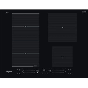 Plita incorporabila Whirlpool WF S9365 BF/IXL, Inductie, 4 zone de gatire, 6th Sense, Booster, Power Management, Indicator incalzire reziduala, Timer, 60 cm, Negru