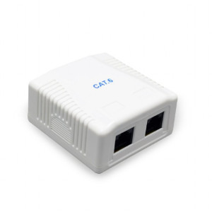 Accesoriu retea Gembird Priza dubla RJ45 pentru cablu UTP CAT6