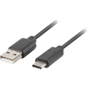 Cablu periferice Lanberg USB-C 2.0 Male la USB tip A 2.0 Male, QC 3.0, 1 m, Negru