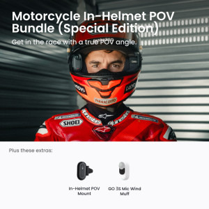 Insta360 GO 3S 128 GB Midnight Black Motorcycle In-Helmet POV Bundle (Special Edition)