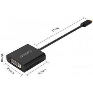 Orico XD-125 USB Tip-C Male la DVI Female, negru